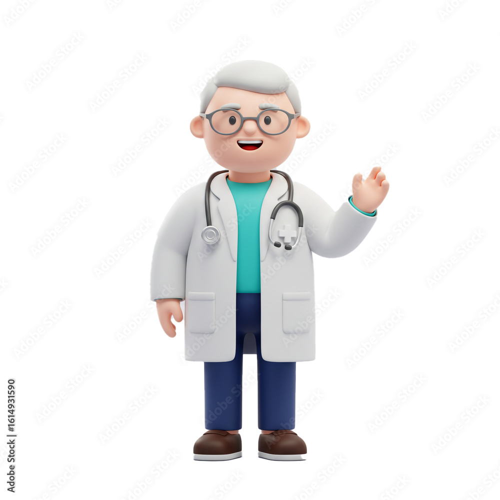 A friendly medical professional in a lab coat waves hello offering reassurance and support to patients with a welcoming smile. A friendly medical professional in a lab coat waves hello offering reassurance and support to patients with a welcoming smile.