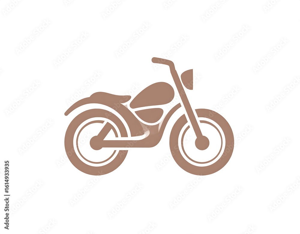 Fototapeta premium Simple brown motorcycle graphic