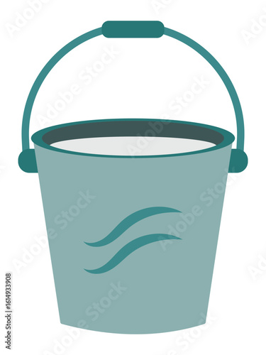 Bucket with water symbol icon. Cute beach bucket water filled simple silhouette icon web graphic design. Editable art of bucket flat style sign symbol icon isolated on white background.