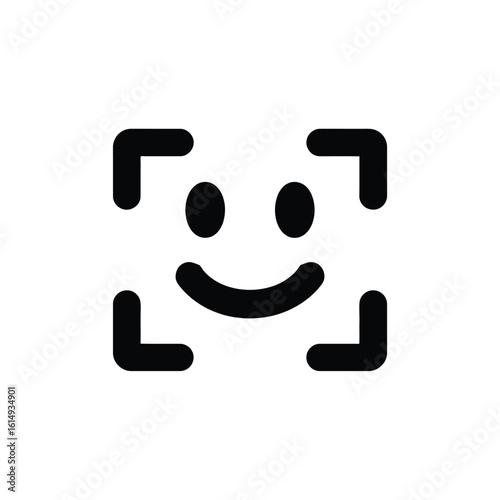 Face recognition with smile icon facial recognition biometric identification