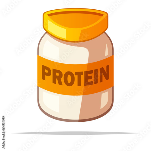 Bottle of protein powder vector isolated illustration