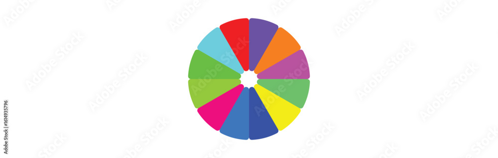 Obraz premium Vector isolated elements.Wheel colour spectrum. Circle palette. Multicolored circle flat template. Stock vector.