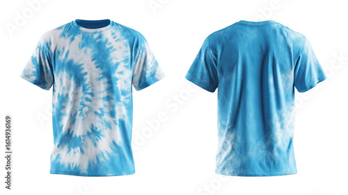 Light blue tie-dye t-shirt transparent background