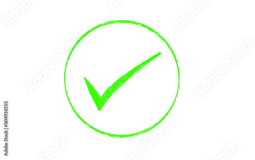 Free Download Hand drawn green check mark inside circle indicating task completion on transparent background - GFXLoad