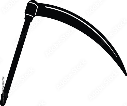  vintage sickle silhouette vector icon.