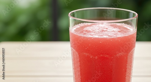Wallpaper Mural Refreshing Watermelon Juice in Glass: Summer Drink, Bubbles, Close-Up, Outdoors. Torontodigital.ca