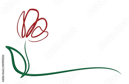 The symbol of a stylized red flower.