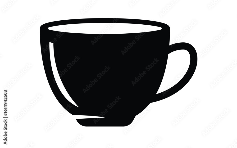 Stylized black and white coffee cup graphic Stylized black and white coffee cup graphic