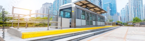 Urban transport system station cityscape public transit modern architecture ground level efficient commute