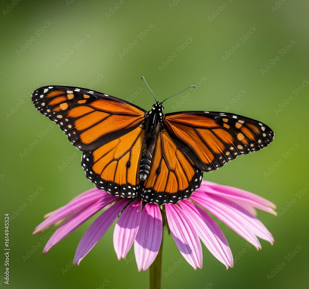 Fototapeta premium The image shows the Monarch Butterfly, scientifically known as Danaus plexippus.