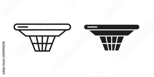 Smoke detector icon set, line and black glyph style for food app website.