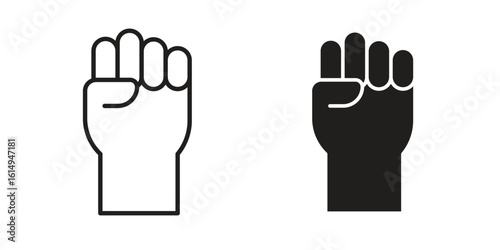 Rebellion icon set, line and black glyph style for food app website.