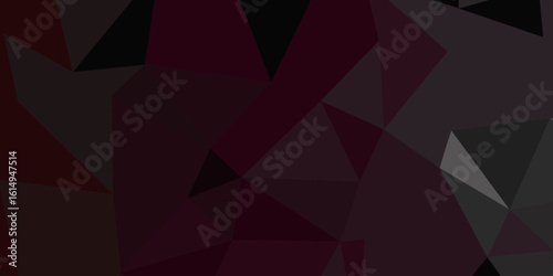 Abstract geometric pattern featuring dark, overlapping polygons in shades of black, gray, and deep red.