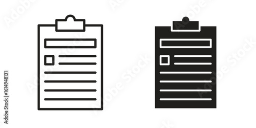 News feed icon set, line and black glyph style for food app website.
