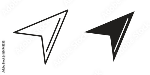Navigate icon set, line and black glyph style for food app website.