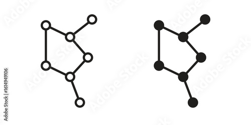 Lyra Constellation icon set, line and black glyph style for food app website.