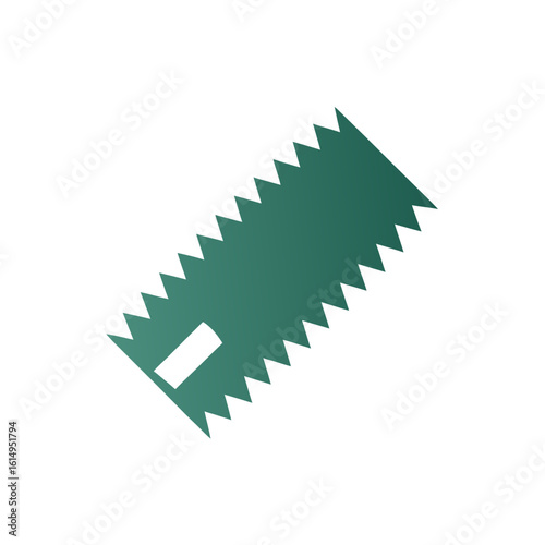 Green serrated edge with white rectangle