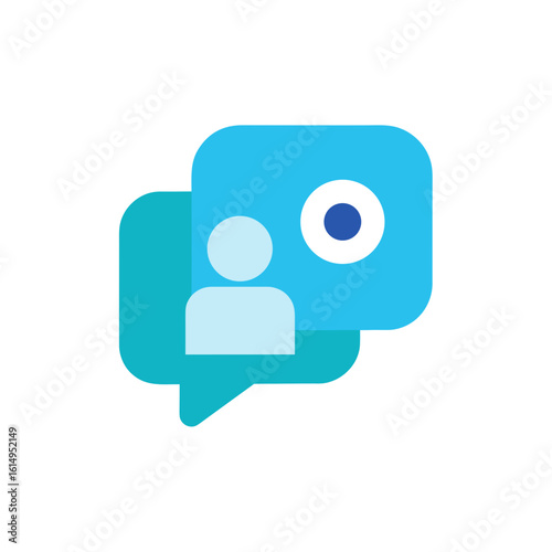 Chat icon with user and video call symbol