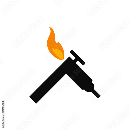 Stylized torch with flame