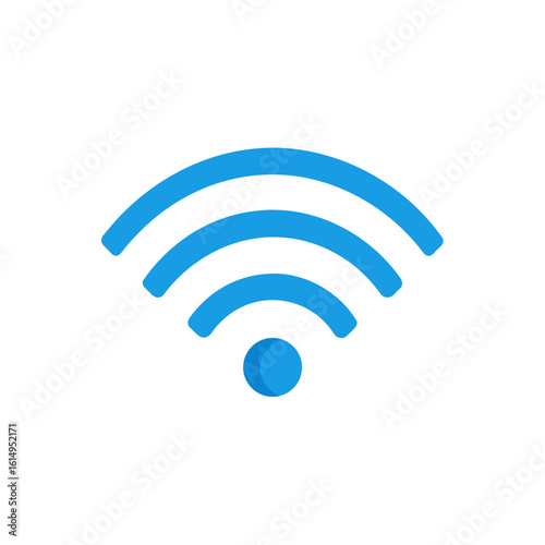Blue wi fi signal icon on a black background