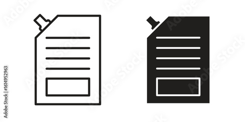 Doy pack pouch icon set, line and black glyph style for food app website.