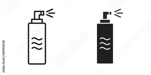 Air freshener icon set, line and black glyph style for food app website.