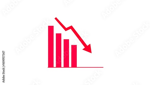 Red bar graph with a downward trend Free Download Red bar graph with a downward trend - GFXLoad