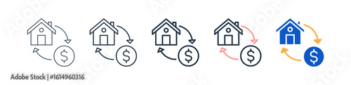 Refinance different style icons set vector illustration. 