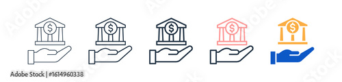 Banking different style icons set vector illustration. 
