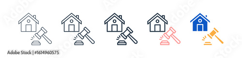 Auction different style icons set vector illustration. 