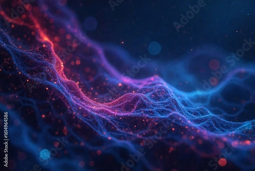 Abstract Cosmic Nebula Micrograph of a Stained Cell Culture, Illustrating the Beauty of Microscopic Science