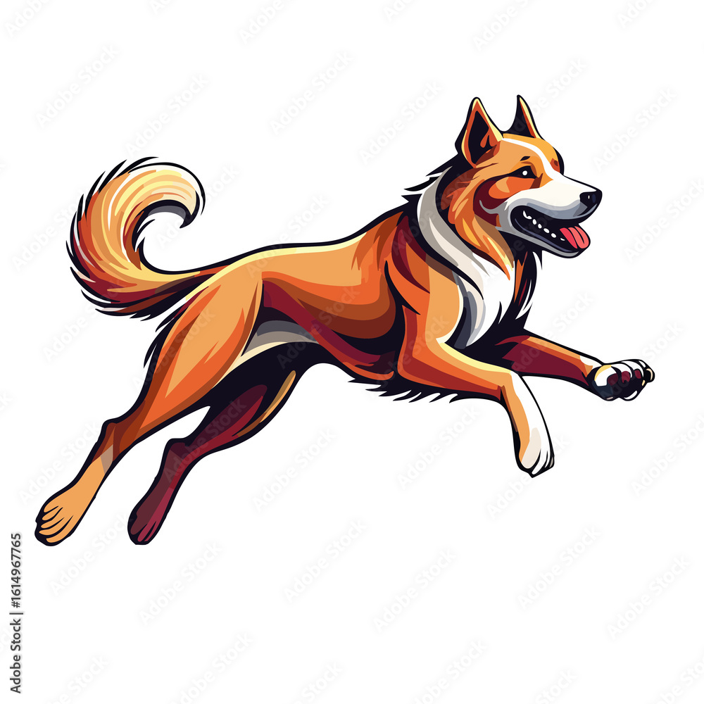 Obraz premium vector illustration of a fox