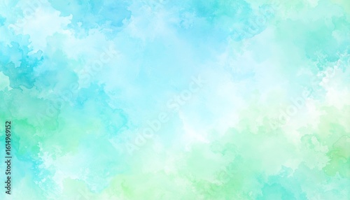 Soothing blue and green watercolor background texture for modern design abstract.
