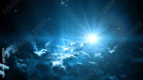 Worship and Prayer based animation with clouds and light rays background loop in 4K HD resolution. Useful for christian, church, spiritual, prayer based concepts.