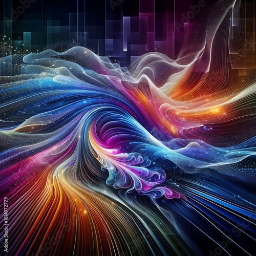 Elegant Abstract Digital Waves and Textures Background