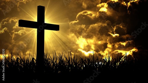 Christian Worship and Prayer based animation with Holy Cross background loop in 4K HD resolution. Useful for christian, church, spiritual, prayer based concepts.