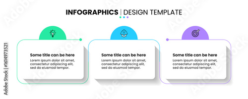 Infographic template. 3 connected banners with icons