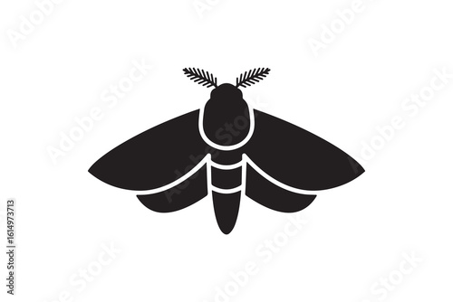 Moth Silhouette Vector Graphic Design Minimalist Moth Silhouette Clipart