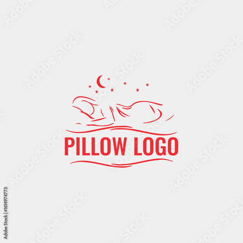 pillow logo design vector