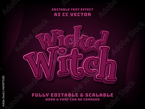 Editable text effect - wicked witch for magic poster