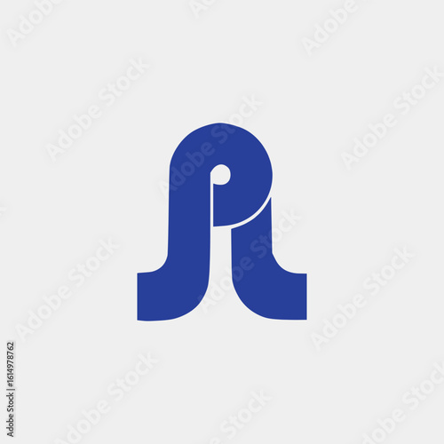 letters pl and ph text logo design vector