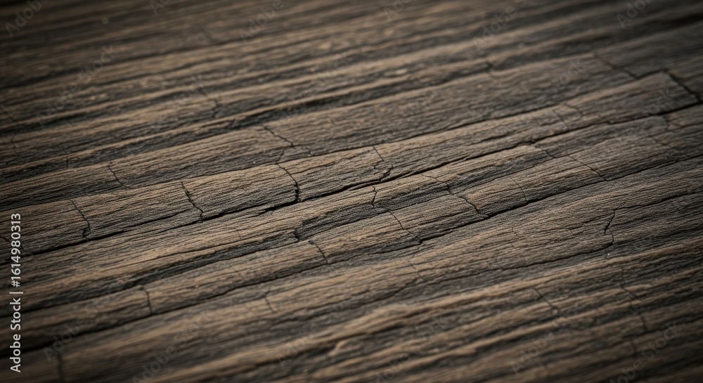 Fototapeta premium Detailed Close-Up of Rustic Wood Surface with Cracks and Texture