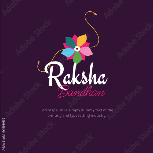 Happy Rakshabandhan Floral Template | Rakhi Greeting & Logo Design. This design can be used forsocial media posts, greeting cards, print materials, box packaging, labels and more.