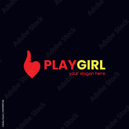sexy playgirl logo design vector