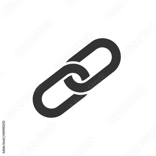 Vector illustration of outline icon of a chain link symbolizing connection