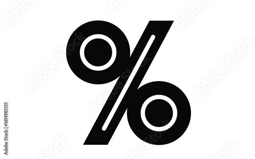 Bold Percentage Sign Illustration with Modern and Clean Design Aesthetic
