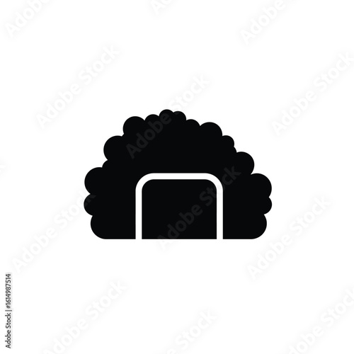Black onigiri icon white food
