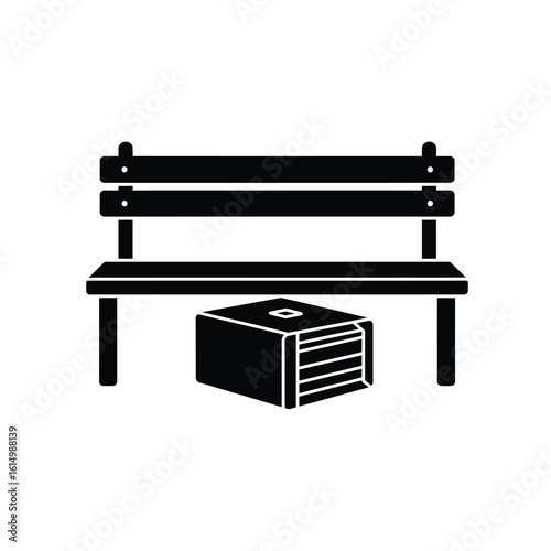 Bench with hidden book icon seat park