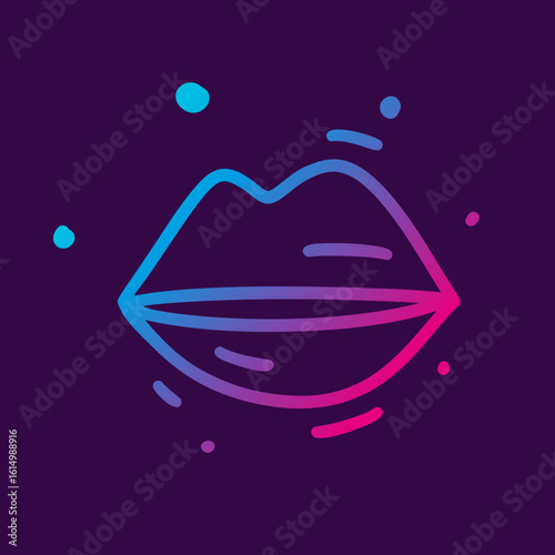 Neon blue musical notes on a dark textured background.