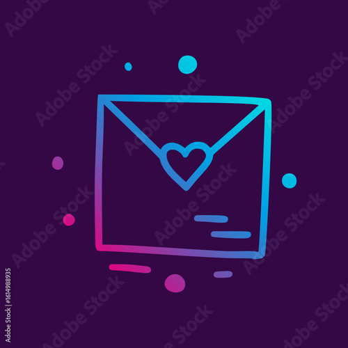 Neon blue musical notes on a dark textured background.
